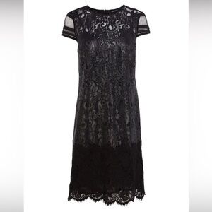 Karen Millen Black Lace Embroidered Floral Dress